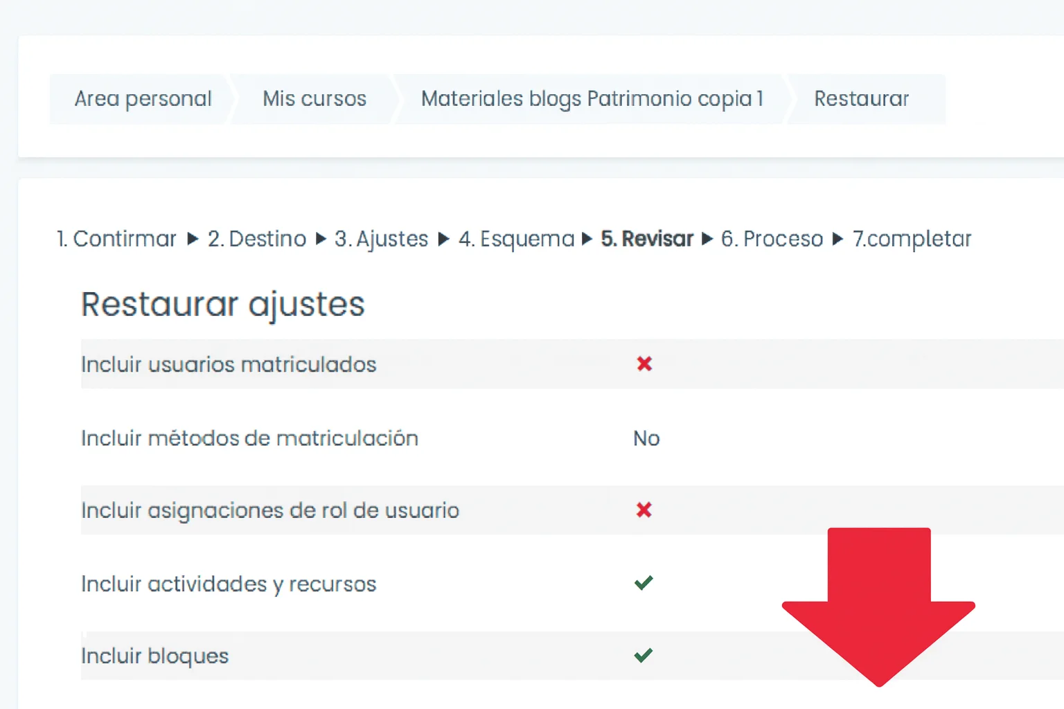 Cómo restaurar un curso en Moodle Centros