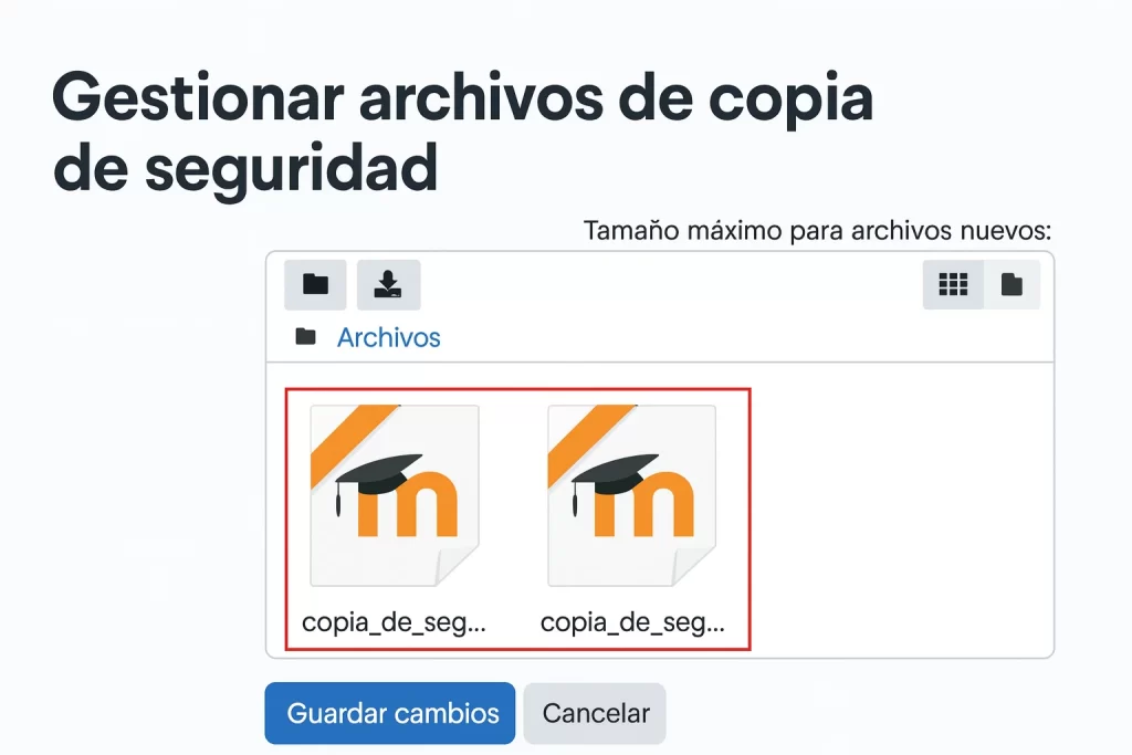 copia seguridad curso Moodle